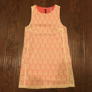 Coral and Lace Shift Dress